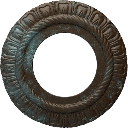 Ekena Millwork Claremont Ceiling Medallion (Canopies up to 5 5/8"), 9"OD x 4 1/2"ID x 1/2"P, Bronze Blue Patina CM09CLBBS